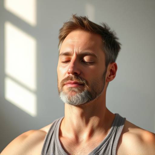 Portrait d'Antoine Lavigne, professeur de yoga certifié, en posture de méditation